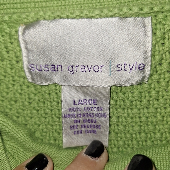 Susan Graver 2 Piece Cardigan Sweater W/tank Size Large - Picture 7 of 8